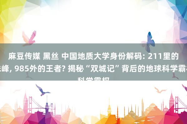 麻豆传媒 黑丝 中国地质大学身份解码: 211里的珠峰, 985外的王者? 揭秘“双城记”背后的地球科学霸权