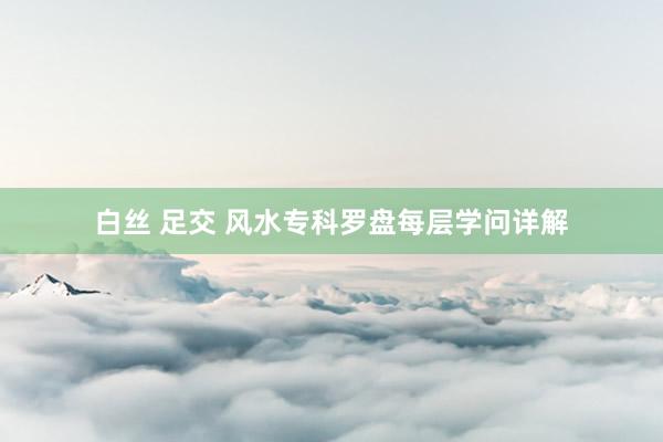 白丝 足交 风水专科罗盘每层学问详解