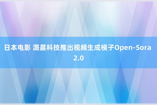 日本电影 潞晨科技推出视频生成模子Open-Sora 2.0